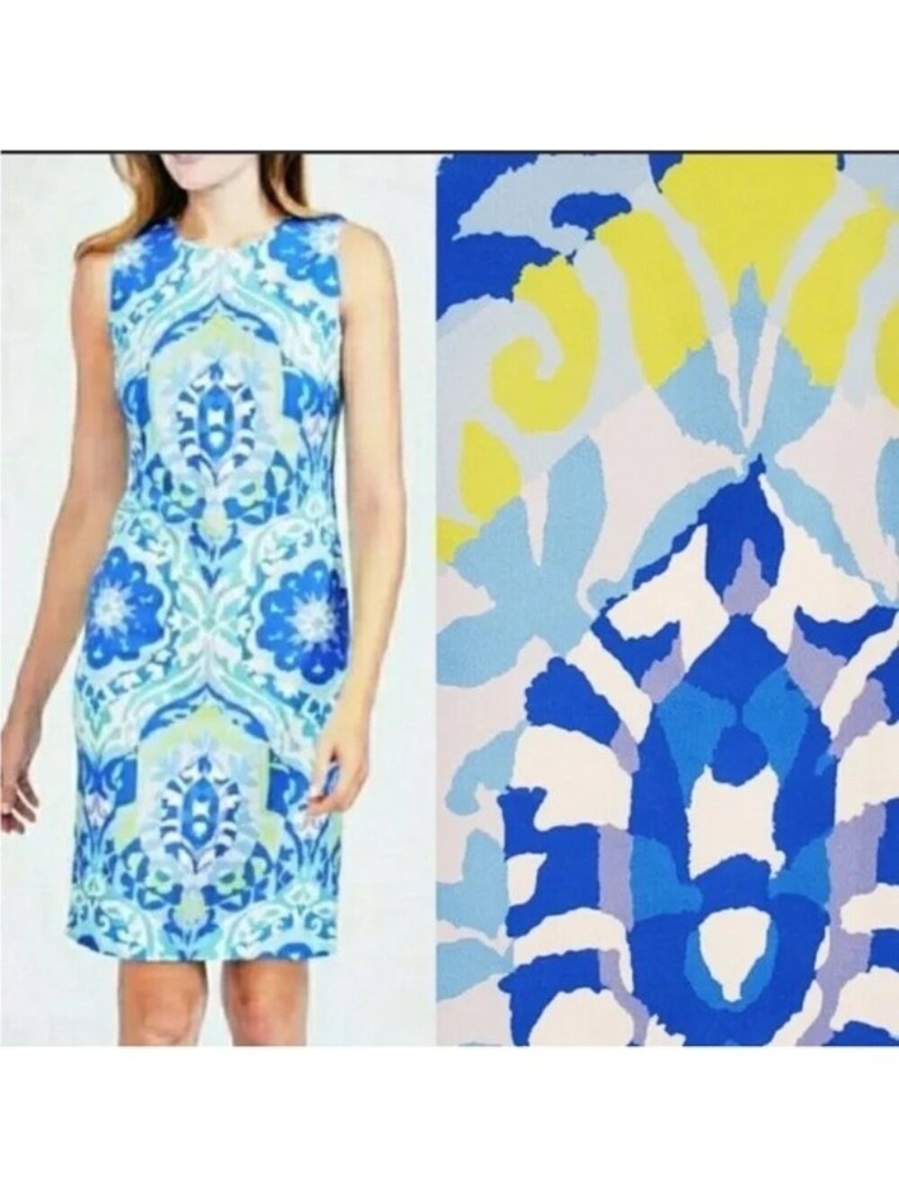 J McLaughlin Belinda Oahu Shift Sheath Sleeveless Dress Size 10 12